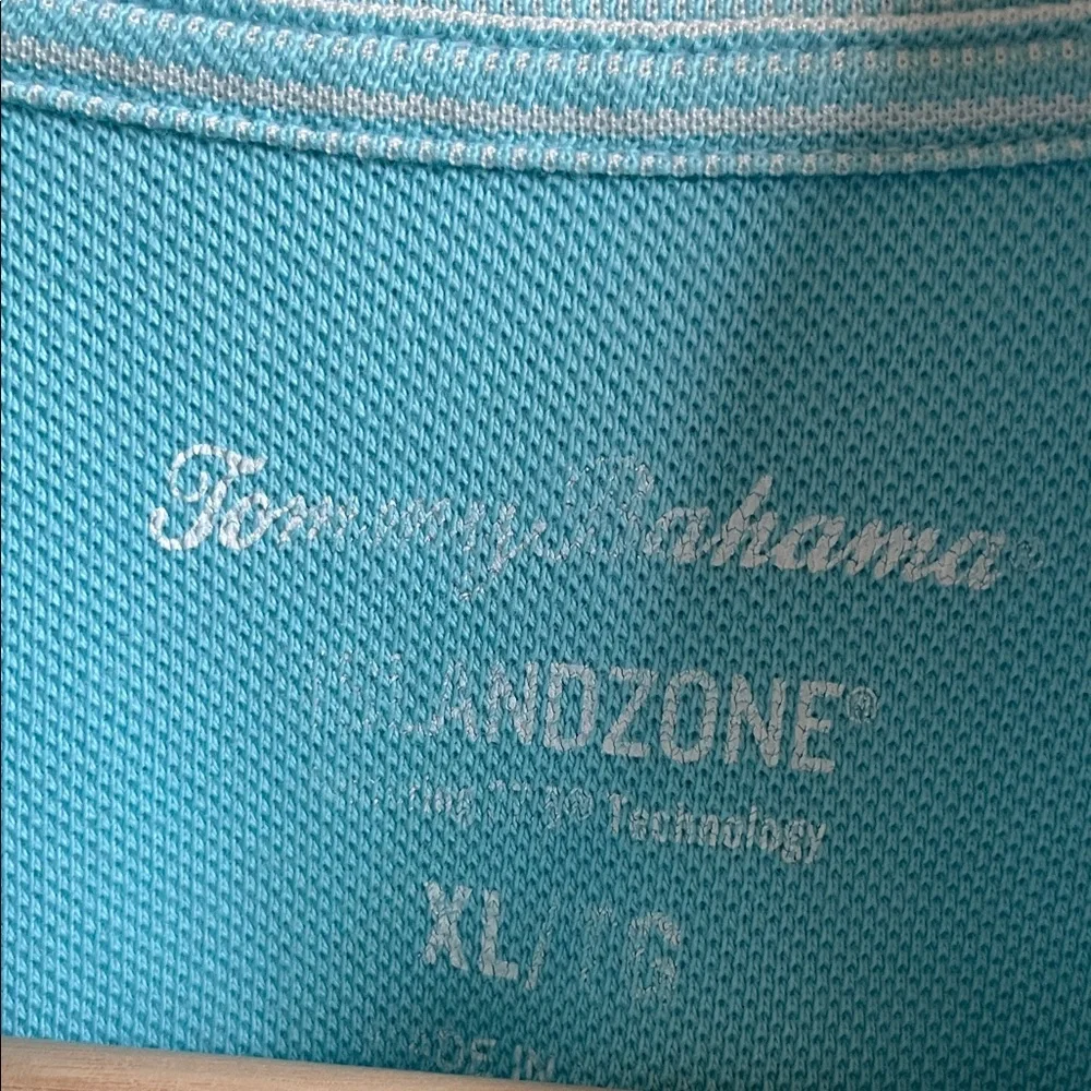 Tommy Bahama Men's Light Aqua Micro-Stripe Polo